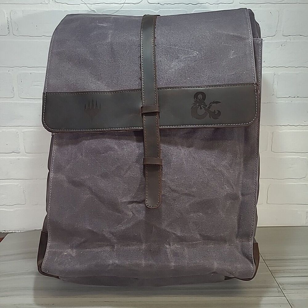 Dungeons & Dragons / Magic‎ The Gather Gray /Brown Leather Waxed Canvas Backpack